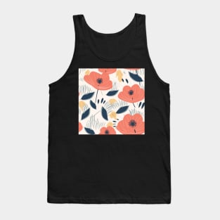 Minimalist Seamless Floral Pattern Spring Flower Bloom Tank Top